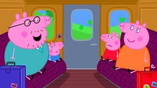 Peppa Pig And Family Take A Long Train Ride  Kids TV And Stories