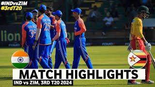 India vs Zimbabwe 3rd T20 2024 Highlights  10th July 2024  IND vs ZIM today Highlights