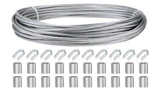 BEAMNOVA Stainless Steel Wire Rope Braided Cable Kit Metal Galvanized Cable Kit