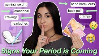 20 Signs Your Period is Coming how to tell period symptoms  Just Sharon