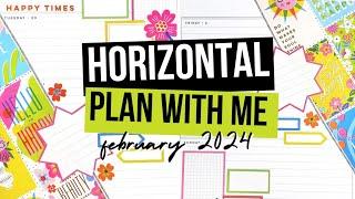 Horizontal Happy Planner® PLAN WITH ME  Sunny Risograph Weekly Planner Spread Idea  February 2024