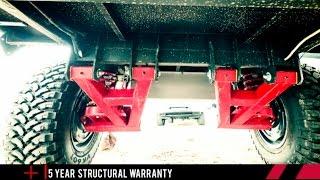 Independent suspension with Dual shock absorber. Black Series Campers Trailers