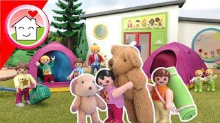 Playmobil Familie Hauser - Camping im Kindergarten - Geschichte mit Anna