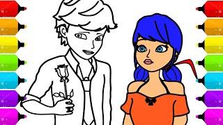 Miraculous Masterpiece Coloring Marinette & Adrien  - An Adventure in Coloring Pages