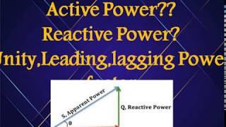 Power FactorActive PowerReactive PowerLeading & Lagging Power FactorWhat is Power Factor??