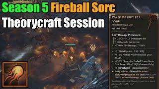 Diablo 4  Season 5 Fireball Sorc  Theorycraft Session