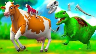 Zombie T-Rex Attacks Giant Cow & Mini Cow Epic Cow Rescue  Watch the Thrilling Adventure