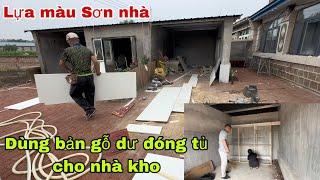 #428Dùng Bản Gỗ Dư Đóng Tủ cho Nhà Kholựa Màu Sơn NhàVách ngoài sơn giả đá giống thời xưa quá