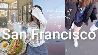 LIVING IN SAN FRANCISCO  morning at the beach cute cafe day in my life vlog