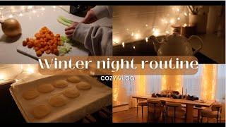 COZY WINTER NIGHT ROUTINE VLOG 2023  peaceful & Relaxing ASMR aesthetic self care chill baking