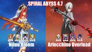 C0 Nilou Bloom & C0 Arlecchino Overload  Spiral Abyss 4.7  Genshin Impact