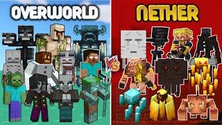 OVERWORLD vs NETHER - Minecraft Mob Battle