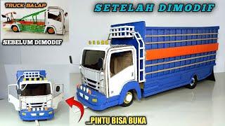 MODIF MINIATUR TRUCK BALAP JADI TRUCK SULAWESI LONG SASIS  MINIATUR KARDUS