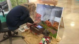 VIDEO Inspiring artist paints with her feet after losing use of her arms