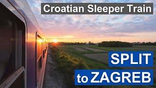 Split to Zagreb on Sleeper Train across Croatia in a private compartment with a sunrise scenery.