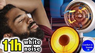Heater Sounds and Rotating Fan Sounds for sleeping relaxing studying  White Noise Dark Screen
