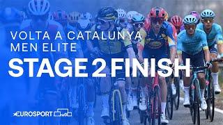 HEAVY RAIN pours down at Vallter 2000   Stage 2 Finish Volta a Catalunya 2024  Eurosport Cycling