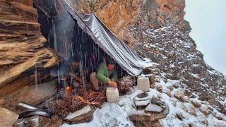 Most Relaxation Himalayan Village Life into The Snow  Dolpa  Nepal Cooking And Eating With Snow 