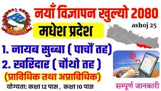 Kharidar  Nayab Subba Vacancy 2080  Madhesh Pradesh Vacancy 2080  pradesh loksewa vacancy 2080 DN