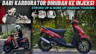 BORE UP + STROKE UP MIO KARBU JADI INJEKSI 163CC