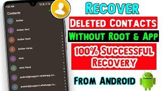 How To Recover Deleted Contacts From Android 2024  Restore Deleted Contacts Without Backup