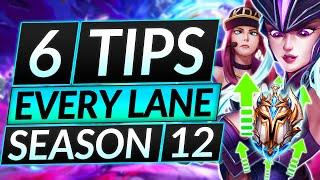 6 TIPS to for EVERY LANE in Season 12 - BEST Tricks for FREELO ALL Roles - LoL Guide