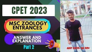 Part 2  CPET MSc Zoology Entrance 2023 Questions paper  Discussion Answer and Explanation