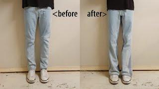 How to flare jeans Gallery Dept LA flare denim DIY