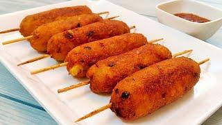 Crispy Corn Kebabs  Instant Snacks Recipe  स्वादिष्ट वेज कॉर्न कबाब  Corn Cutlet Recipe