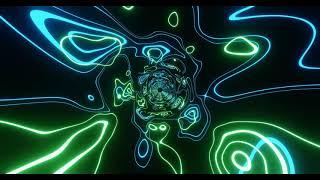Hypnotic Green Blue Tunnel Abstract Background Video VJ Loop - Simple Lines Pattern - 4k Screensaver