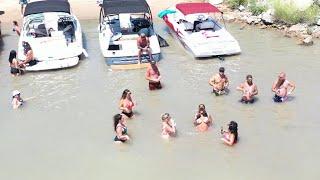 Lake Havasu Memorial Day 2023 Pirate Cove boat party drone DJI Flash Flashing drone