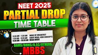 *Best Timetable* for Partial Droppers  NEET 2025 Partial Droppers 