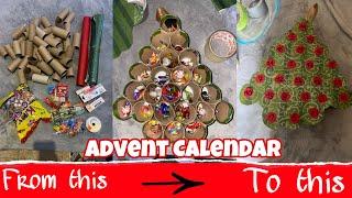 I made another DIY Advent Calendar for my niece and nephew using toilet paper rolls 