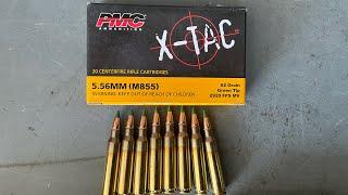 PMC X-Tac 5.56mm M855 62gr Green Tip Ammo Velocity Test