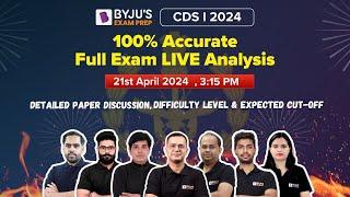 CDS Exam Analysis  CDS 1 2024 Answer Key I CDS Exam Preparation  CDS Exam