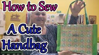 How to sew a cute handbag with multiple zippers & pockets including recessed zipper panel. 3 options