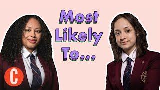 Young Royals Nikita Uggla and Frida Argento play Most Likely To Thats a hard one  Cosmo UK