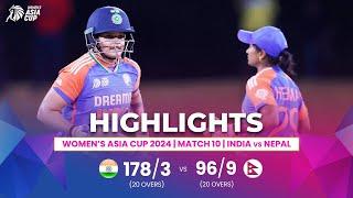 India W vs Nepal W  ACC Womens Asia Cup  Match 10  Highlights
