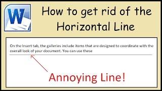 How to remove the horizontal line in Microsoft Word