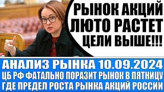 Анализ рынка 10.09  Акции России люто растут Где предел?  Офз  ЦБ РФ ТОТАЛЬНО УДИВИТ РЫНОК 13.09