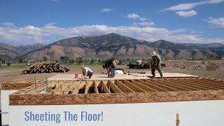 Sheeting the Floor The Cellar Now Has a Roof - Family Team Work & Unexpected Rain Storm