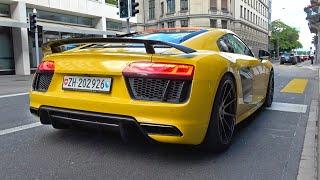 LOUD Audi R8 V10 Plus in Zurich REVS Accelerations & More SOUNDS