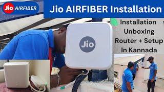 Jio AirFiber Installation Process Unboxing Wifi Router & TV Setupbox  Plans Details in Kannada