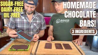 Homemade Chocolate Bar Recipe Sugar-Free Oil-Free & Dairy-Free