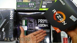 AMD Ryzen 5 2600 ASUS PRIME A320M-K 8GB A400 SSD GTX 1660 6GB 550W GAMING RIG 2019