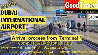 Arrival process at Dubai International Airport Terminal 1  DXB walkthrough  DXB Airport guide