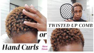 This TWISTED UP COMB CURLS looks good but HAND CRAFTED CURLS unexpected
