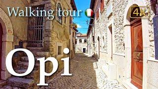 Opi Abruzzo Italy【Walking Tour】History in Subtitles - 4K
