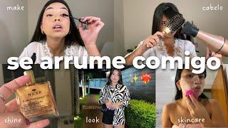 GRWM  SE ARRUME COMIGO PRA UM DATE  cabelo make look churrascaria