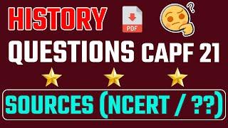 CAPF 2021 HISTORY QUESTIONS SOURCES and ANSWERS